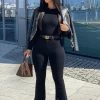 Fashion Nova Valentina High Rise Flare Jeans - Black