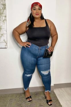 Fashion Nova Well Played Jeans - Medium Blue Wash Skinny Jeans